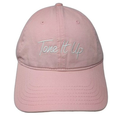 Tone It Up Baseball Cap Pink White OS Hat Embroidered Slideback Adjustable