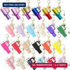 Mini Tumbler Keychain Accessories for Stanley Cup, 2 Way Cute Charms Chapstick L