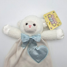 Komet Creations Lamb Sheep Plush Blue Security Blanket Heart 14" New Lovey