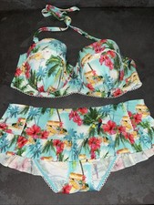 Ladies Turquoise Treasure Island Floozie Frost French Bikini 14 Bottoms 38C Top