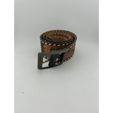 Vintage Hand Tooled Leather Belt Ulysses Western Cowboy Style Mens