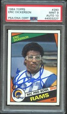Eric Dickerson 1984 Topps Auto Autograph Rookie RC Rams #280 PSA 9 Auto 10