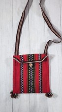 VINTAGE PERUVIAN WOVEN CROSSBODY BAG BOHO ETHNIC FOLK SHOULDER PURSE Guatemalan