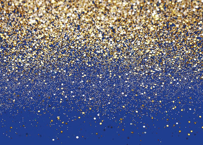 7x5ft Royal Blue Glitter Backdrop Birthday Gold Spots Bokeh Wedding Prom Graduat
