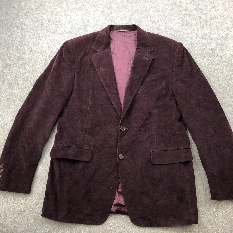 Blazer de pana Canali para hombre EUR 50R US 42 borgoña dos botones Italia abrigo deportivo Foto 2 de 4