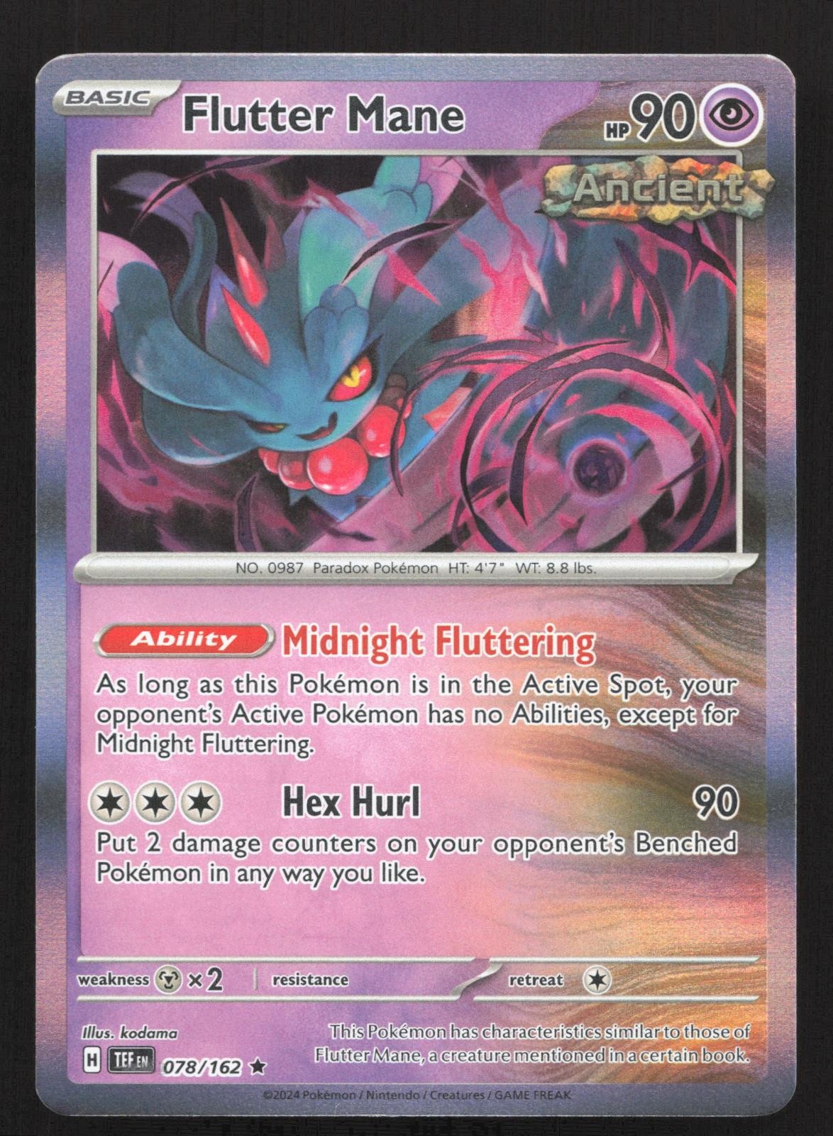 Flutter Mane 078/162 TEMPORAL FORCES Rare Pokemon NM/M
