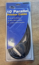  NIP iConcepts 10 Parallel Printer Cable For All PC Printers Made In USA