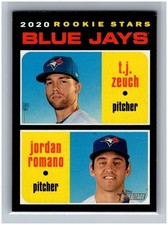 2020 Topps Heritage T.J. Zeuch & Jordan Romano RC #376 Rookie Stars MLB Toronto
