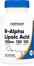 Nutricost R-Alpha Lipoic Acid 100mg, 120 Capsules - Non-GMO and Gluten Free