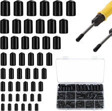 300 Stück Rundrohr Gummi Stopfen Set, Schwarz PVC Vinyl Gummikappen, Schutzkappe