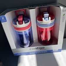 Contigo Kids 2 in 1 Snacker Spill Proof Bottles Snack Cups Pink Purple 2 Pack