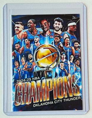 OKC Thunder Limited Edition Artist Signed ''2025 NBA Champions'' Trading Card 7/10