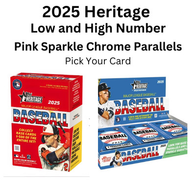 2025 Topps Heritage Pink Sparkle Chrome Singles - Pick Your Card