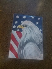 aceo  original American bald eagle