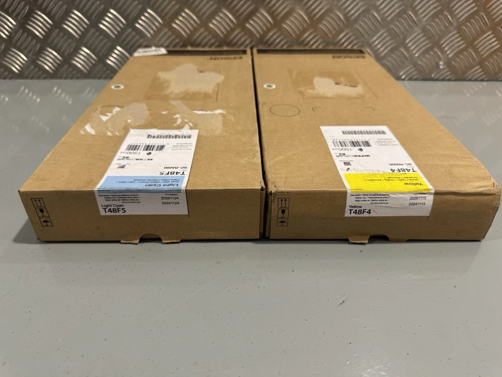 Genuine Epson T48F4 Yellow & T48F5 Cyan Ink For SC-R5000 C13T48F400 Brand New 4