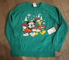 Disney Mickey Mouse Donald Duck Christmas Sweater Kids Youth XL Size 14