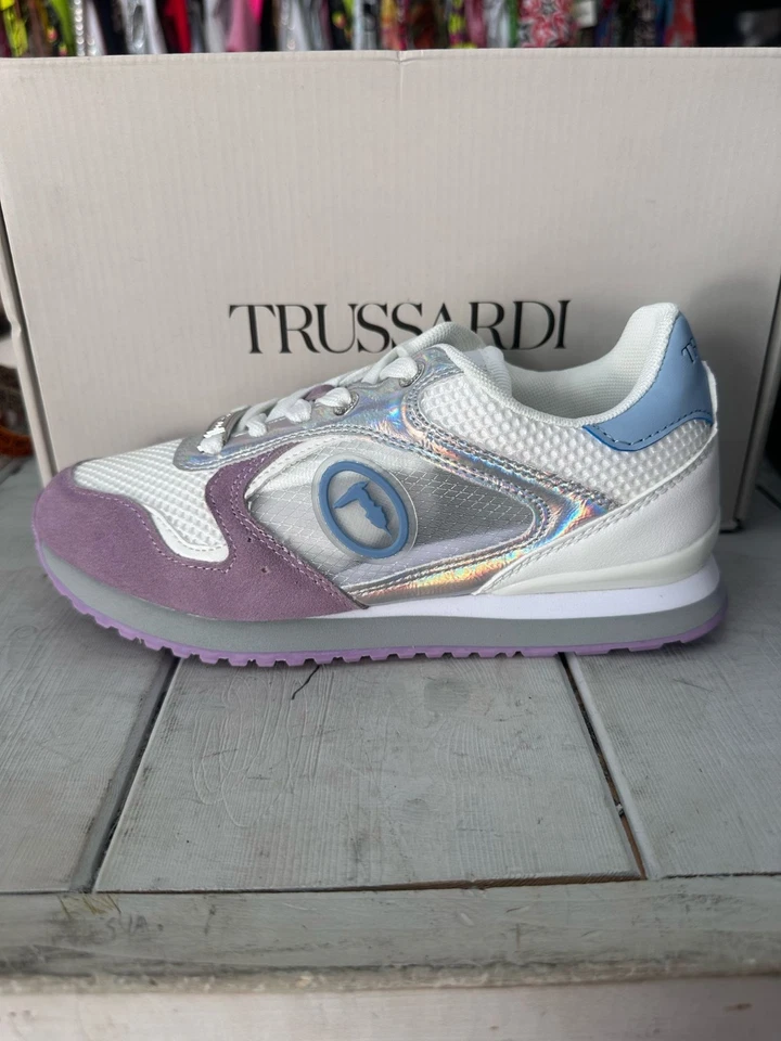Zapatillas Mujer Trussardi Blanco/Rosa Talla EU37 Suela Interna 24Cm/Externo 26Cm Foto 2 de 4