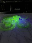 Large Collection of Vintage Federal Uranium Vaseline Glass
