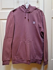 MEN'S ADIDAS XL MAROON ESSENTIAL HOODIE PRE-OWNED