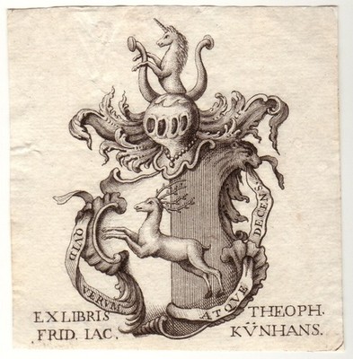 ANONYM: Exlibris für Friedrich Jacob Theophil Künhans, 18. Jhdt.