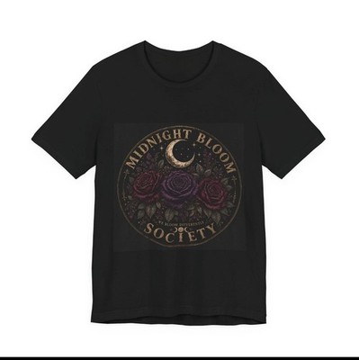 Midnight Bloom Society T-Shirt | Gothic Rose Moon Tee Bella+C