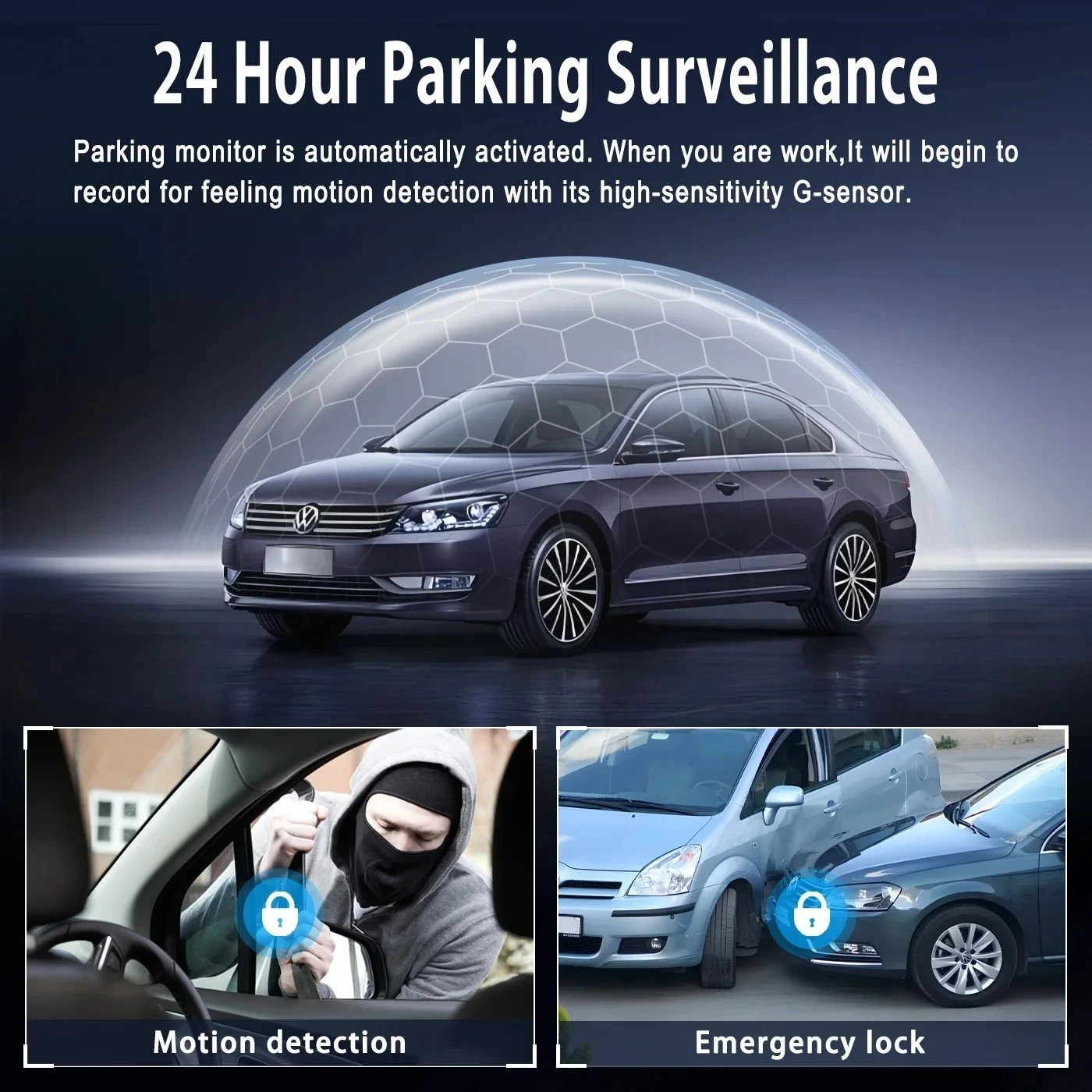 1080P 4-Channel Car DVR with Front & Rear Cameras, Night Vision, G-Sensor, Loop