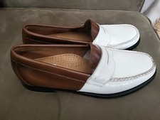 GH Bass  Co Whitney Weejuns Womens 7.5D Loafer Brown White Shoes