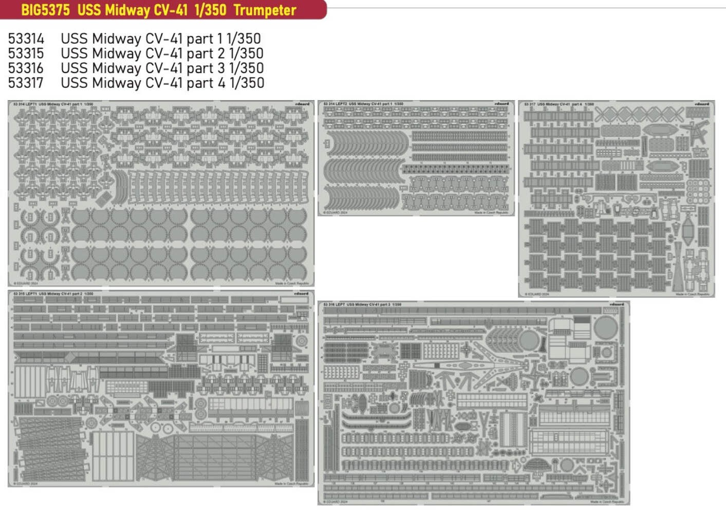Eduard Big-Ed BIG5375 1:350 USS Midway CV-41