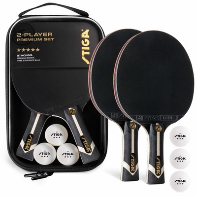 STIGA Premium 2 Player Table Tennis Set   Includes 2 ITTF Approved Paddles, 3...