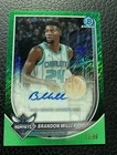 BRANDON MILLER 2025-26 Bowman-Chrome #BCA-BM Green Shimmer Auto Hornets #/99