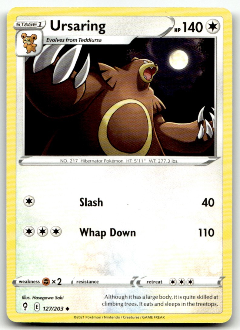 Ursaring 127/203 Uncommon Evolving Skies Pokemon Moderately Played