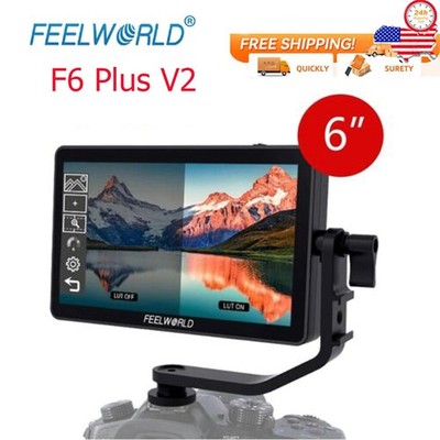NEW FEELWORLD F6 Plus V2 6''4K HDMI 3D LUT DSLR Camera Field Monitor 1920x1080