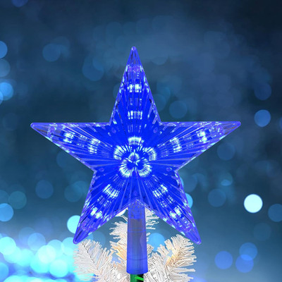 Christmas Tree Topper, 9 Inch Lighted Xmas Star Tree Topper Battery Operated Tre