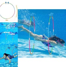 Swim Thru Ring Pool Toy 2 Pack 30 Inch Plastic Red Underwater Swim Training
