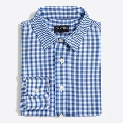 NEW Crewcuts Boys' long-sleeve flex Thompson patterned shirt Blue Size 12 NWOT