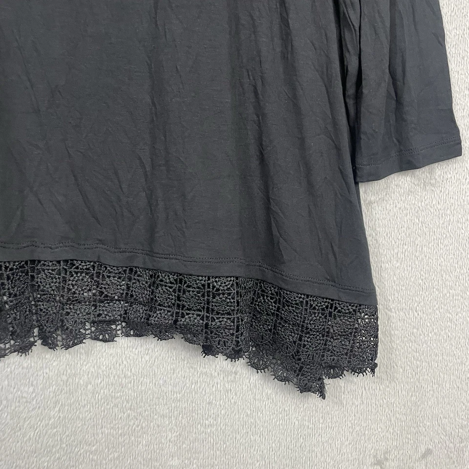 ЛОГОТИП Lori Goldstein туника Топ женщин плюс 2 X черный длинным рукавом эластичной - Изображение 4 из 4