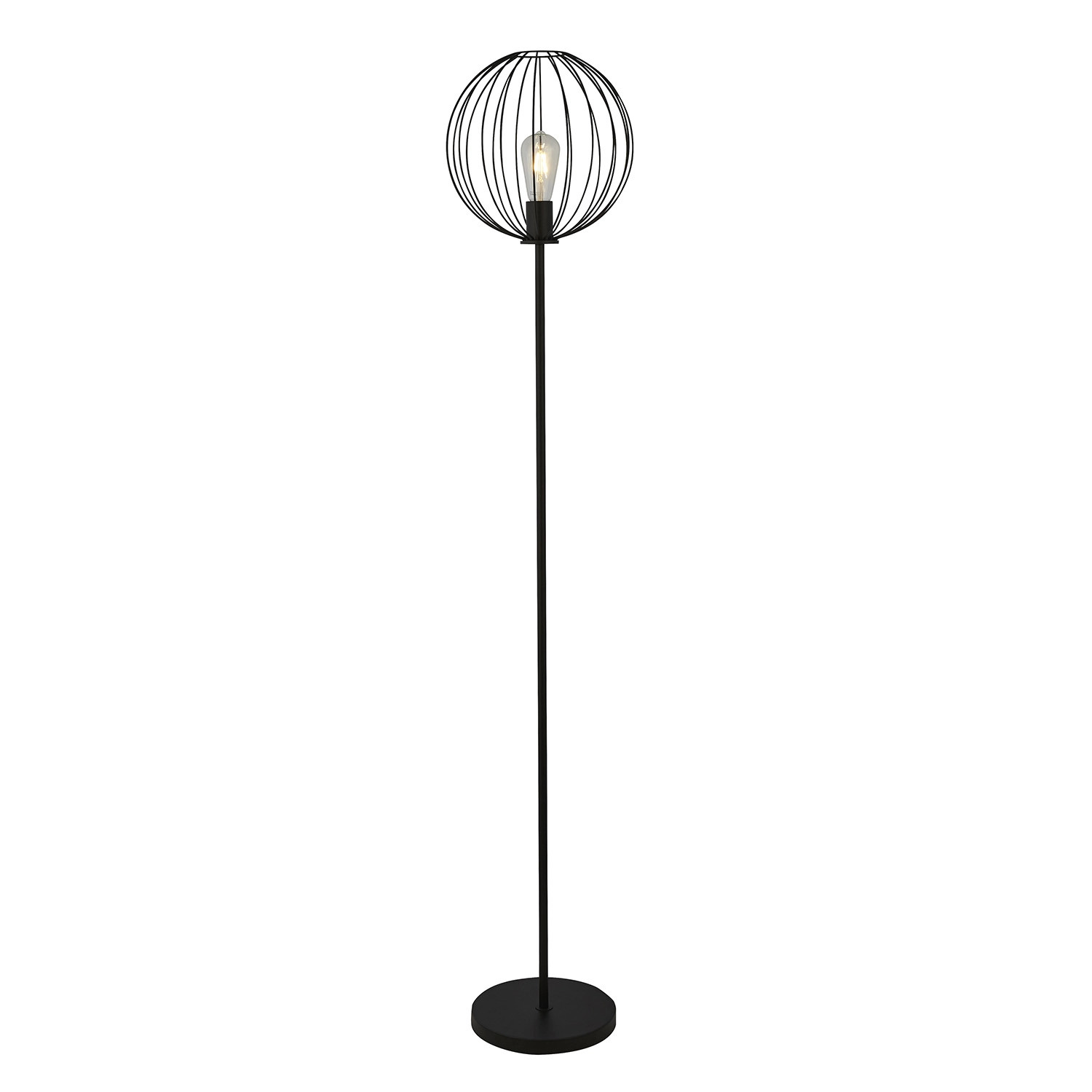 Lampada Terra Rondo Acciaio Nero 161cm E27 - Qualità Professionale