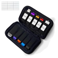 USB Stick Organizer Tasche Neopren 10 Fächer Schwarz Aufbewahrung
