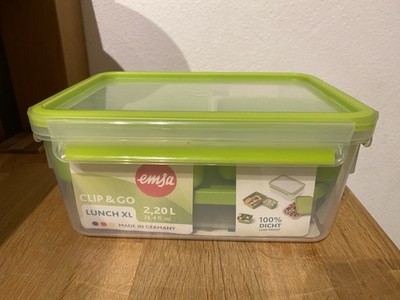 EMSA Clip & Go Lunchbox XL 2,3 l grün Neu 100% dicht #7