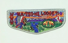 Na-Tsi-Hi Lodge 71 40th Anniv Monmouth Council NJ (SEWN) Flap GRY Bdr (CB302)