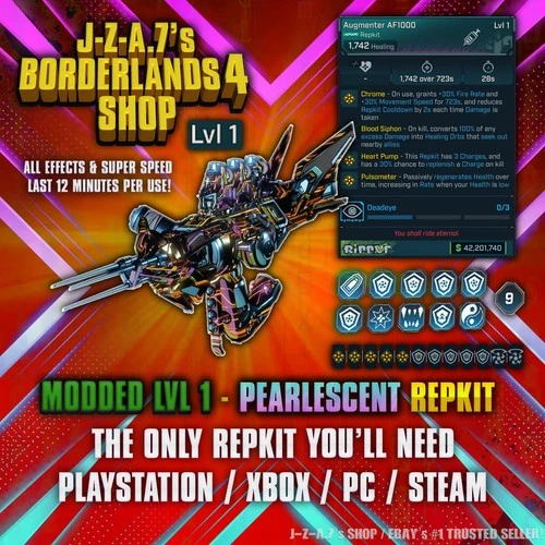 Borderlands 4✨ MODDED LVL ONE PEARLESCENT EFFECTS REPKIT SPEED BL4 ✅PC-PS-XBOX✨