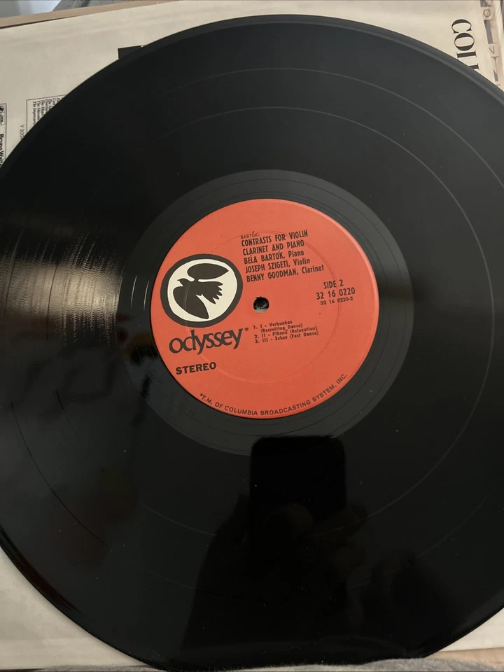 BELA BARTOK SZIGETI BENNY GOODMAN MIKROKOSMOS CONTRASTS PIANO VIOLIN LP - Image 3 of 3