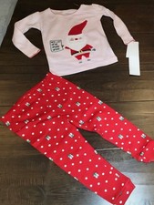Carter's Just One You Christmas Holiday Santa Nice List Pajamas 2 Piece sz 12 Mo