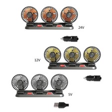 Car Cooling Fans USB 5V 12V 24V 3 Head 2 Speeds Car Fan