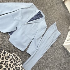 Men’s Blue 2-Piece Suit 42R W34 L32 Single-Breasted Two-Button Notch