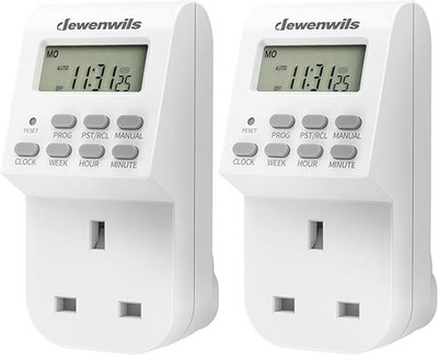 Digitale Lampe Zeitschaltuhr Steckdose - 20 Ein/Aus Wochenplan, automatische Sommerzeit, Batterie-Backup