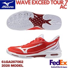 Mizuno Tennis Shoes WAVE EXCEED TOUR 7 AC Red/White 61GA267062 2026 NEW 