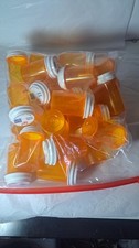 Lot of 28 Empty Amber Plastic RX Prescription Medicine Pill Bottles Child Proof