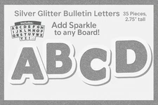 Sparkle Spell – ArtSkills Silver Glitter Bulletin Letters -35 Pieces, 2.75" tall