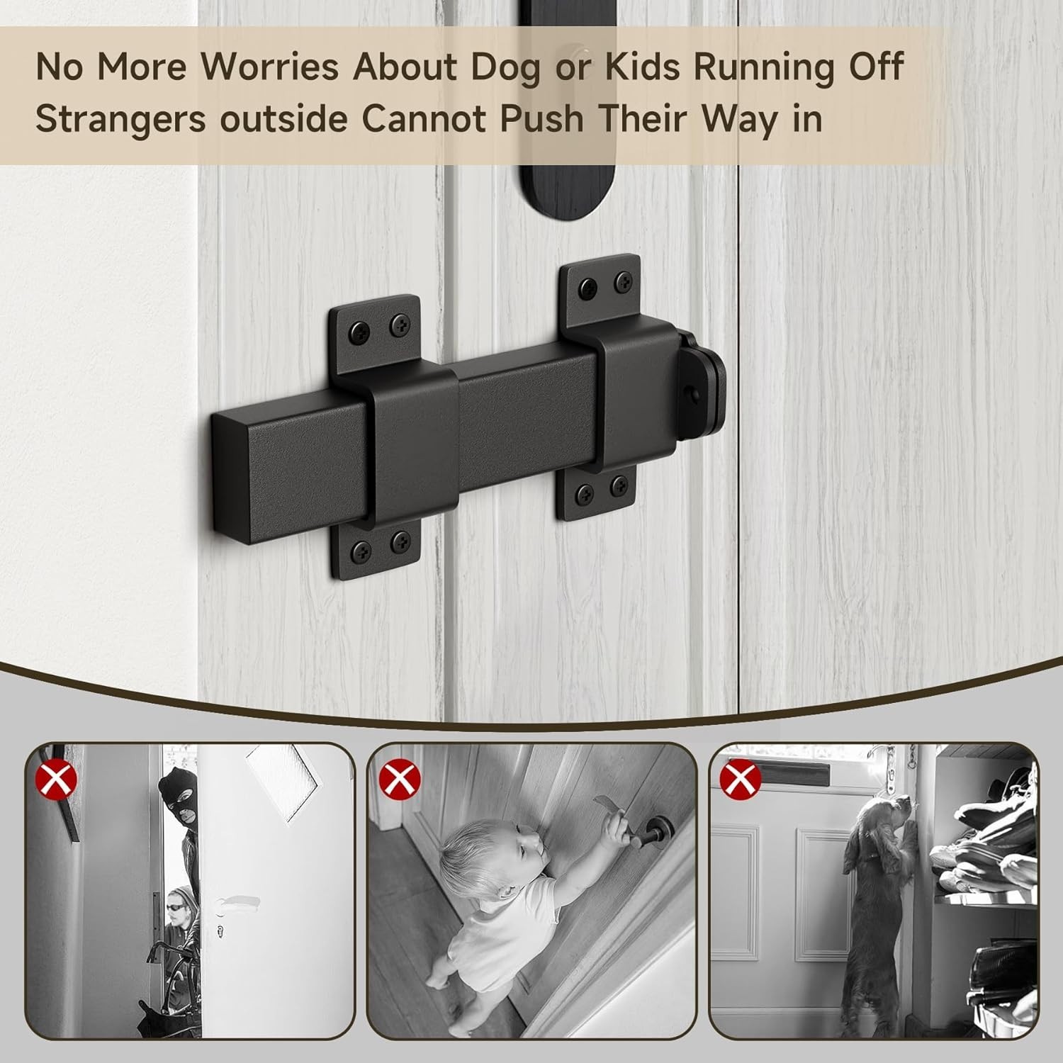 Slide Gate Latch,Heavy Duty Door Latch with Padlock Hole, Adjustable Latch Lock,